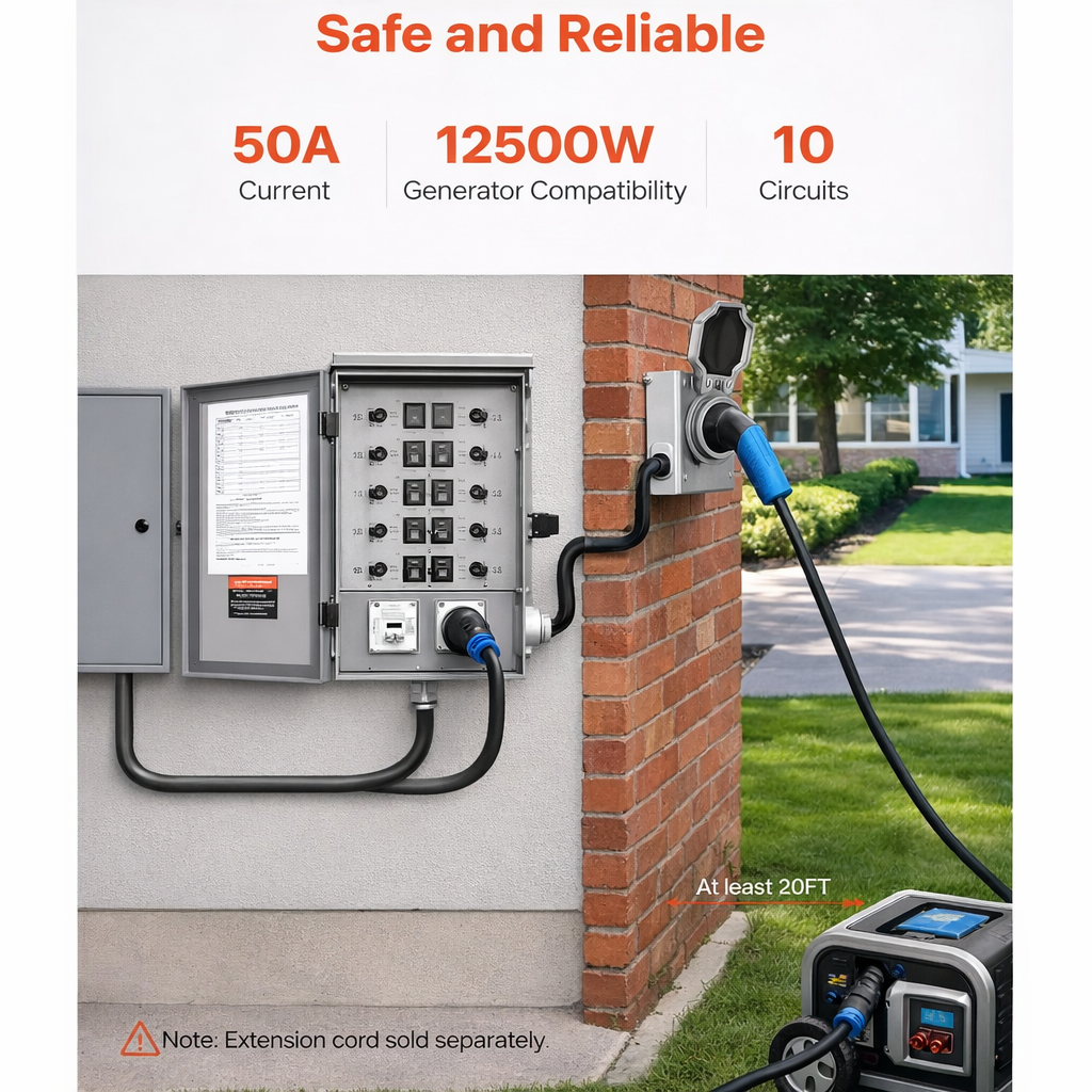 VoltGuard Pro Series 12-Circuit Manual Transfer Switch Kit